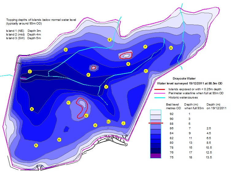 Map Of Draycote Water Hydrosurveys